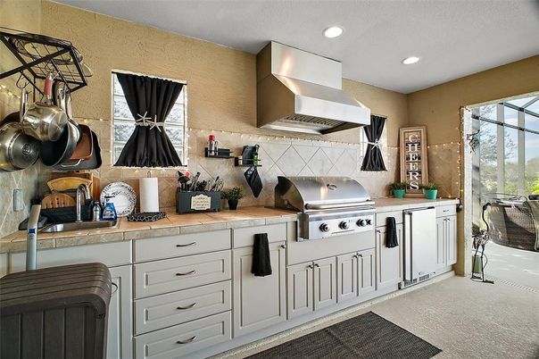 Interior, Kitchen, Recessed Lighting, Tile Countertops