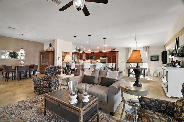 Dining room, Interior, Kitchen, Living room, Pendant Lights, Recessed Lighting