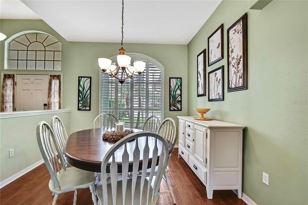 Chandelier, Dining room, Interior, Wood Texture Flooring