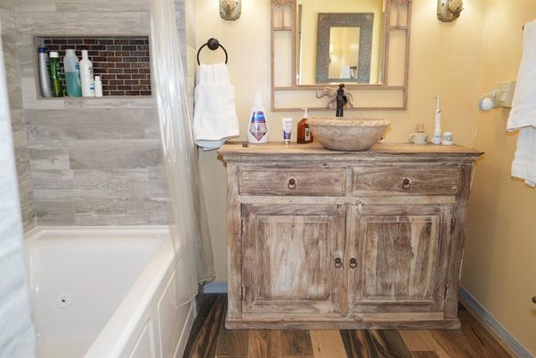 Bathroom, Interior, Wood Texture Flooring