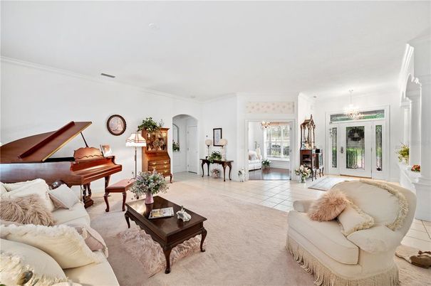Chandelier, Interior, Living room, Piano