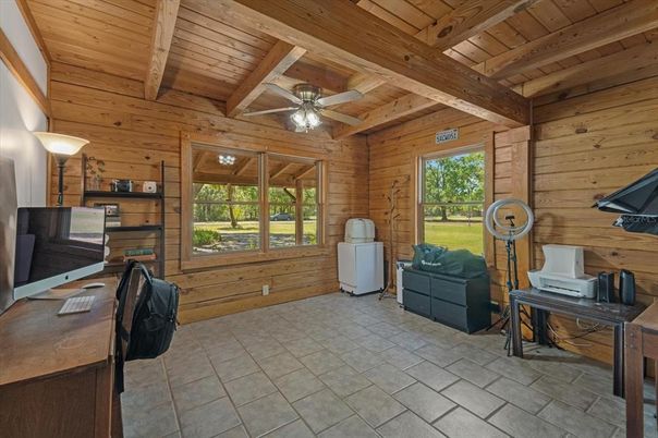 Home Office, Interior, Wooden Beams, Wooden Ceilings, Wooden Walls