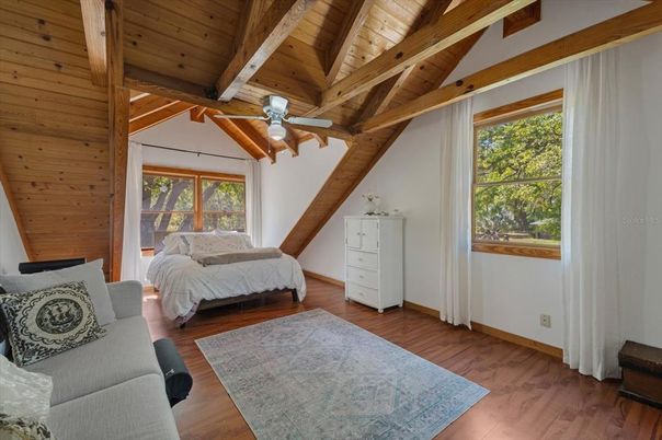 Bedroom, Interior, Wooden Beams, Wooden Ceilings, Wood Texture Flooring