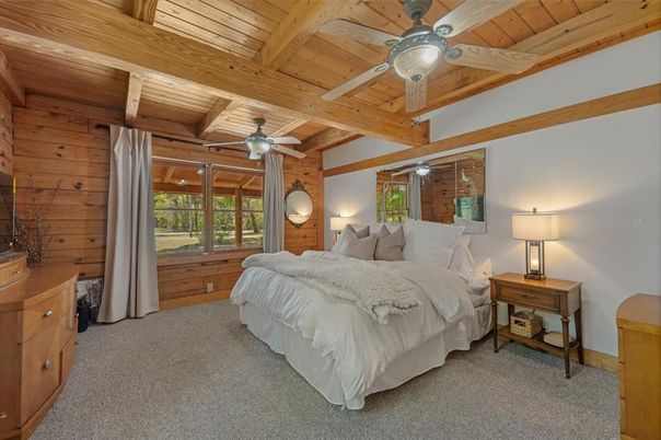 Bedroom, Interior, Wooden Beams, Wooden Ceilings, Wooden Walls