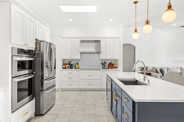 Interior, Kitchen, Pendant Lights, Recessed Lighting, Stainless Steel Appliances