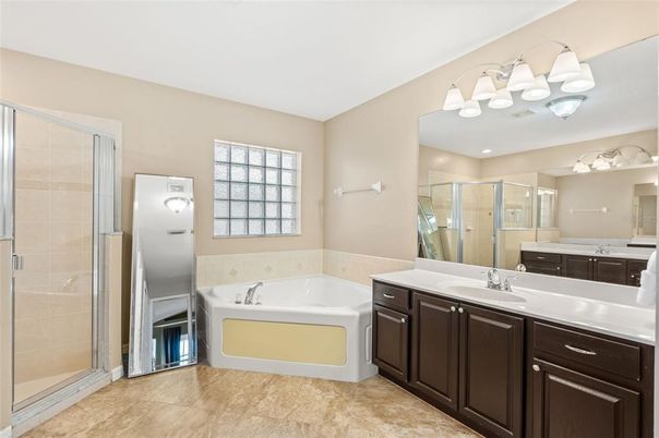 Bathroom, Dual Sink Vanities, Glass Shower, Interior