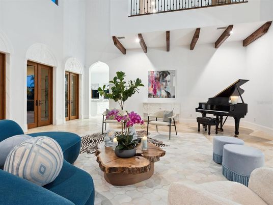 Interior, Living room, Piano, Wooden Beams