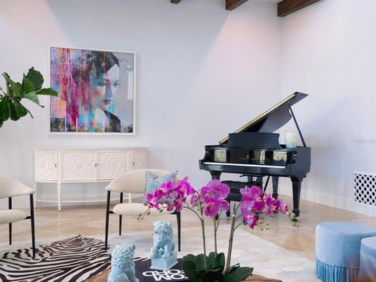 Interior, Piano, Wooden Beams