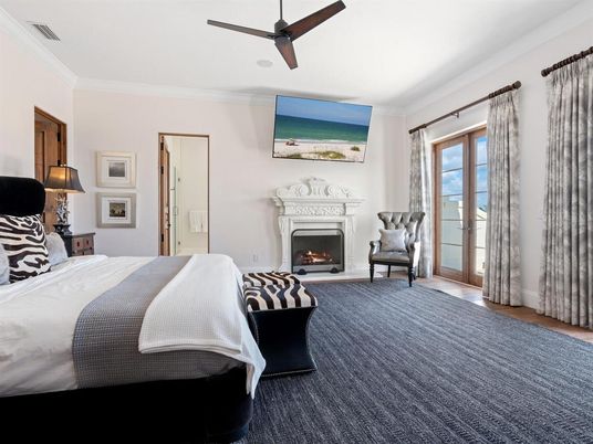 Bedroom, Fireplace, Interior