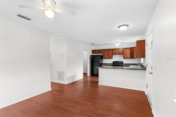 Interior, Kitchen, Stainless Steel Appliances, Wood Texture Flooring