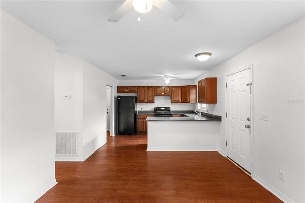 Interior, Kitchen, Stainless Steel Appliances, Wood Texture Flooring