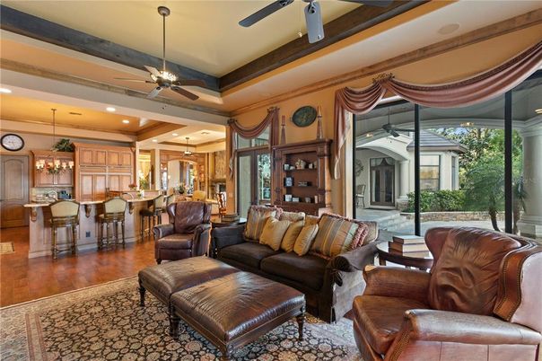 Interior, Kitchen, Living room, Pendant Lights, Recessed Lighting, Wood Texture Flooring