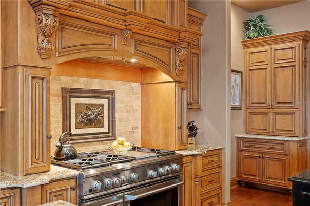 Chandelier, Interior, Kitchen, Pendant Lights, Recessed Lighting, Wood Texture Flooring