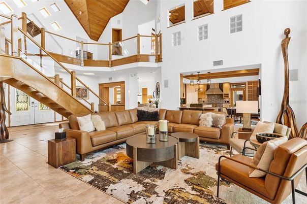 Interior, Kitchen, Living room, Pendant Lights, Recessed Lighting, Wooden Ceilings