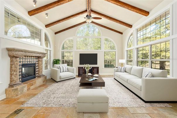 Fireplace, Interior, Living room, Wooden Beams