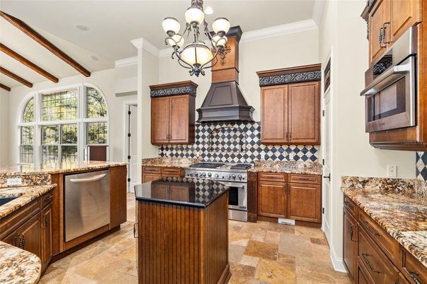Chandelier, Interior, Kitchen, Stainless Steel Appliances