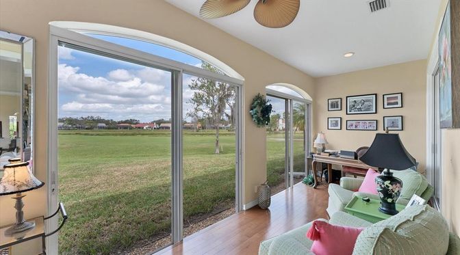 Home Office, Interior, Recessed Lighting, Sun Room, Wood Texture Flooring