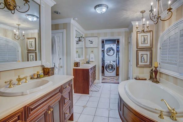 Bathroom, Chandelier, Dual Sink Vanities, Interior