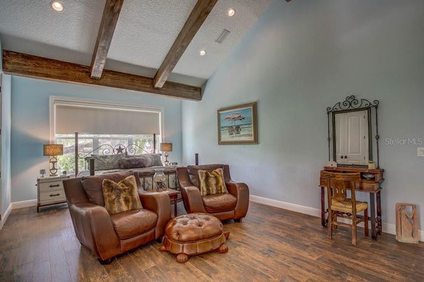 Interior, Living room, Recessed Lighting, Wooden Beams, Wood Texture Flooring