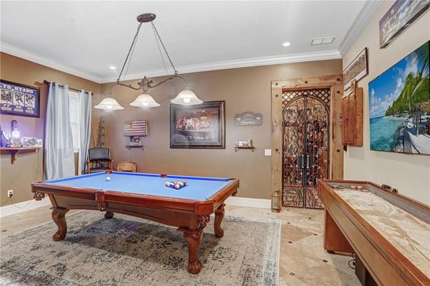 Billiard Table, Game Room, Interior, Pendant Lights, Recessed Lighting
