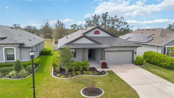 Attached, Exterior, Facade, Solar Panels, Ranch