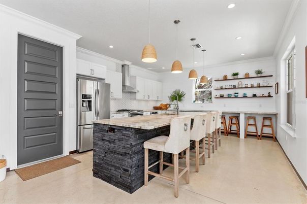 Interior, Kitchen, Pendant Lights, Recessed Lighting, Stainless Steel Appliances