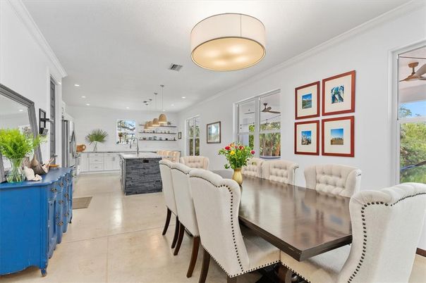 Dining room, Interior, Kitchen, Pendant Lights, Recessed Lighting