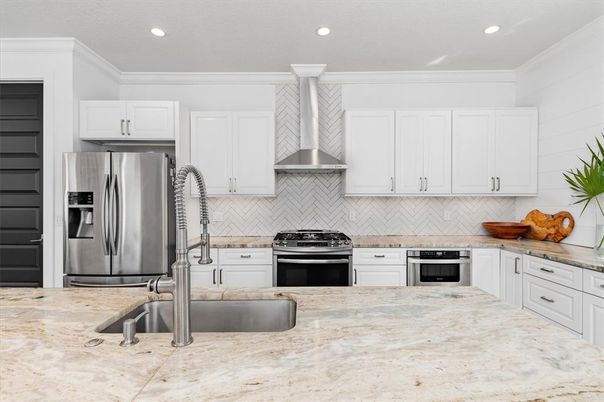 Interior, Kitchen, Recessed Lighting, Stainless Steel Appliances