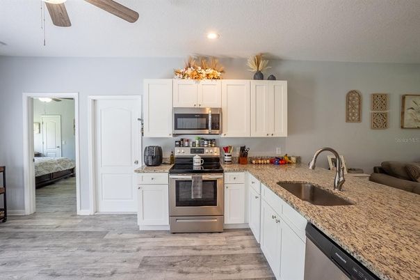 Interior, Kitchen, Recessed Lighting, Wood Texture Flooring