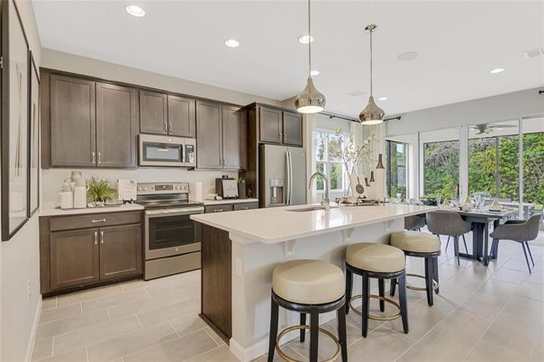 Dining room, Interior, Kitchen, Pendant Lights, Recessed Lighting, Stainless Steel Appliances