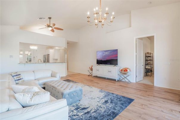 Chandelier, Interior, Living room, Wood Texture Flooring