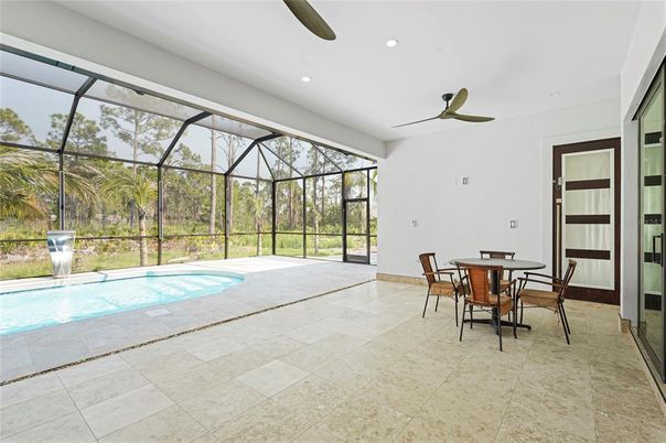 Dining room, Glass Ceilings, Interior, Pool, Recessed Lighting, Sun Room