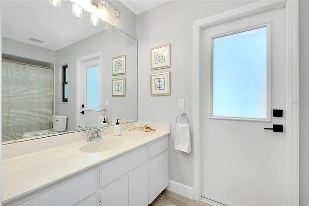 Bathroom, Dual Sink Vanities, Interior, Wood Texture Flooring
