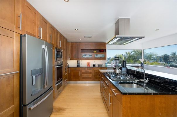 Interior, Kitchen, Recessed Lighting, Wood Texture Flooring