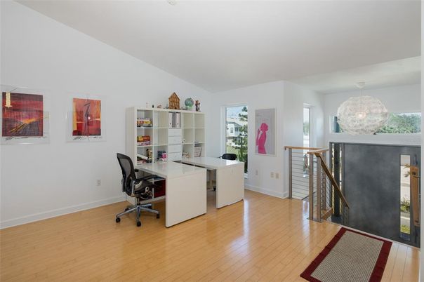 Chandelier, Home Office, Interior, Wood Texture Flooring