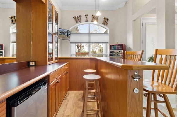 Interior, Kitchen, Pendant Lights, Wood Texture Flooring
