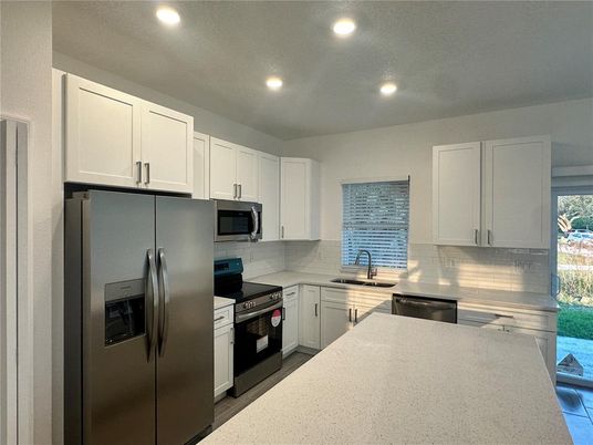 Interior, Kitchen, Recessed Lighting, Stainless Steel Appliances
