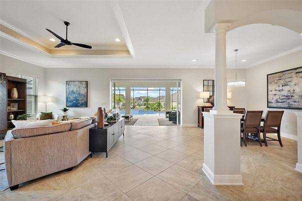 Dining room, Interior, Living room, Pendant Lights, Recessed Lighting