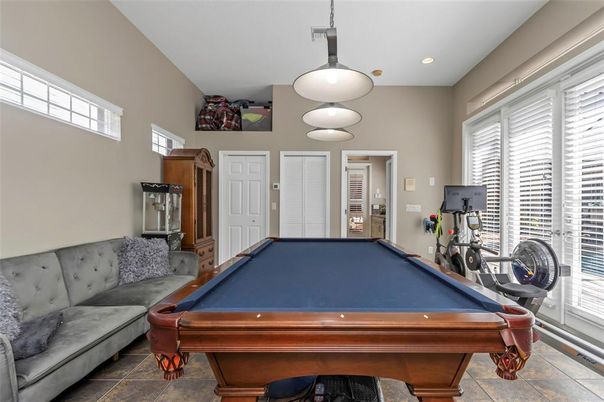 Billiard Table, Fitness Equipment, Game Room, Interior, Pendant Lights, Recessed Lighting