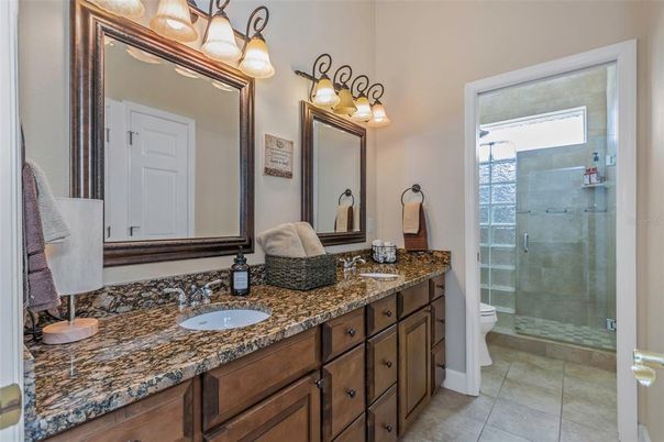 Bathroom, Dual Sink Vanities, Glass Shower, Interior
