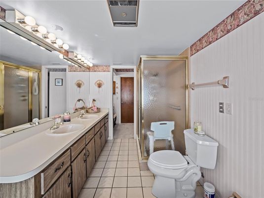 Bathroom, Dual Sink Vanities, Glass Shower, Interior
