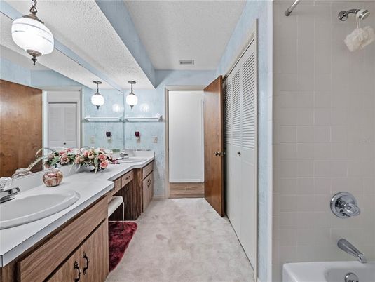 Bathroom, Dual Sink Vanities, Interior, Pendant Lights