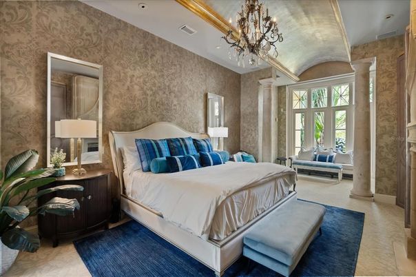 Bedroom, Chandelier, Interior, Recessed Lighting