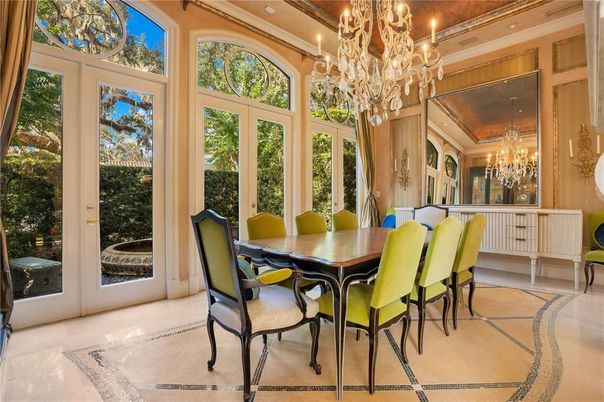 Chandelier, Dining room, Interior, Recessed Lighting
