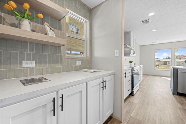 Interior, Kitchen, Recessed Lighting, Wood Texture Flooring