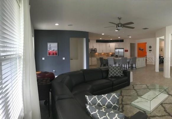 Dining room, Interior, Kitchen, Living room, Recessed Lighting, Stainless Steel Appliances