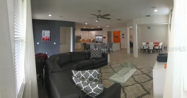 Dining room, Interior, Kitchen, Living room, Recessed Lighting