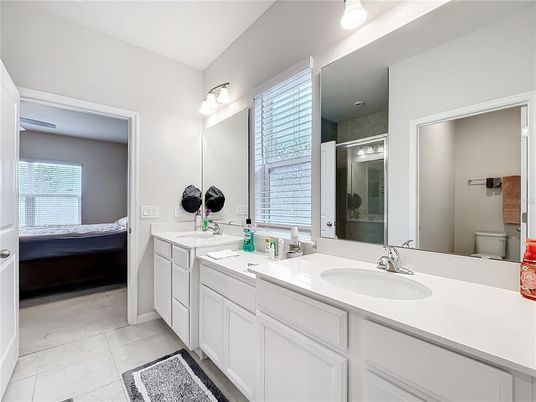 Bathroom, Bedroom, Dual Sink Vanities, Glass Shower, Interior