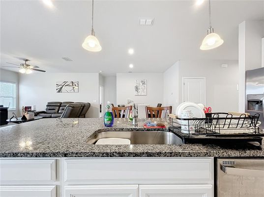 Dining room, Interior, Kitchen, Pendant Lights, Recessed Lighting