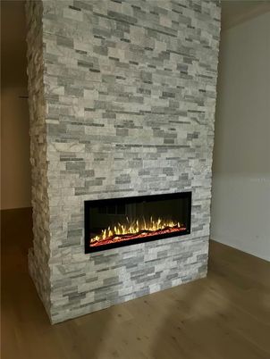 Fireplace, Interior, Stone Walls, Wood Texture Flooring